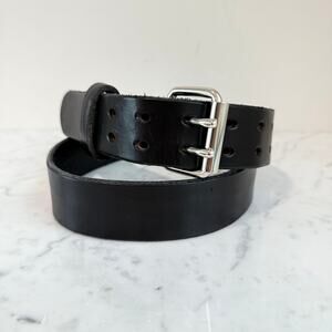 Hanks Belt Black Leather Gun Belt USA Made – Size 36 (Two-Prong Buckle)